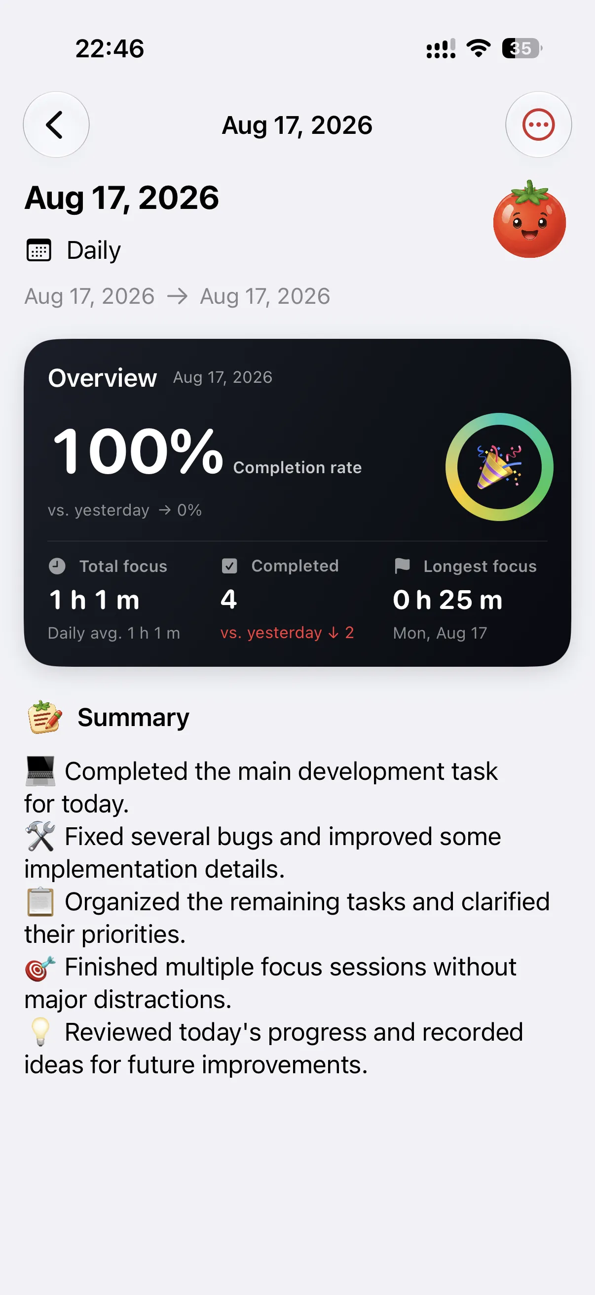 DoTask review: daily journal and mood